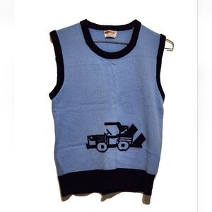 Vintage XL Boys Grants BLUE Acrylic Vest Button with Car